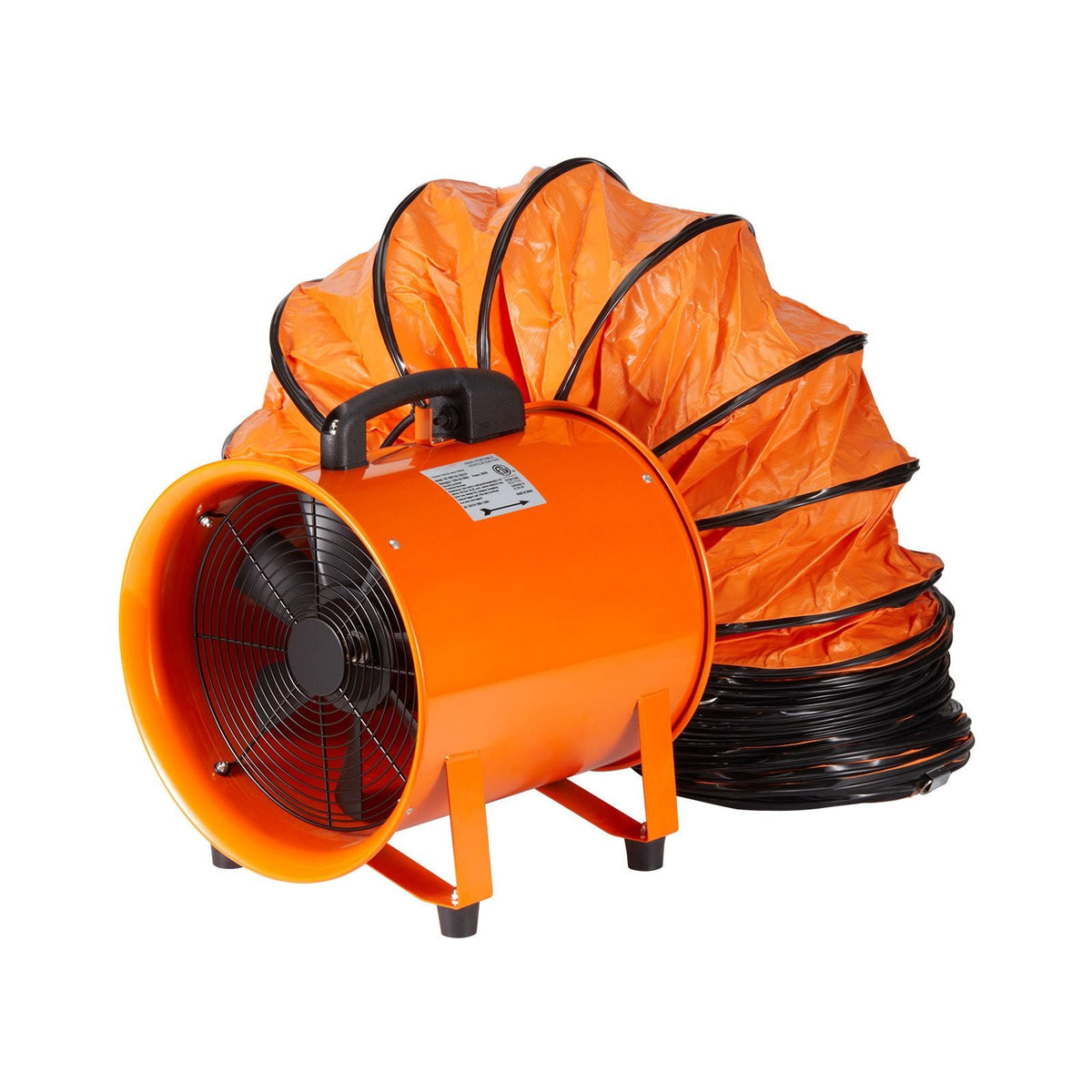Portable Ventilator, 10 inch Heavy Duty Cylinder Fan with 16.4ft Duct Hose, 380W Strong Shop Exhaust Blower 1893FM, Industrial Utility Blower for Sucking Dust, Smoke, Smoke Home/Workplace