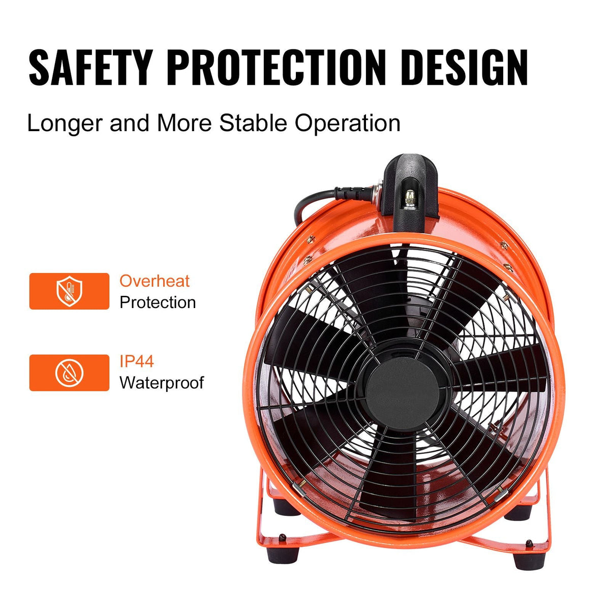 Portable Ventilator, 10 inch Heavy Duty Cylinder Fan with 33ft Duct Hose, 350W Strong Shop Exhaust Blower 1948CFM, Industrial Utility Blower for Sucking Dust, Smoke, Smoke Home/Workplace