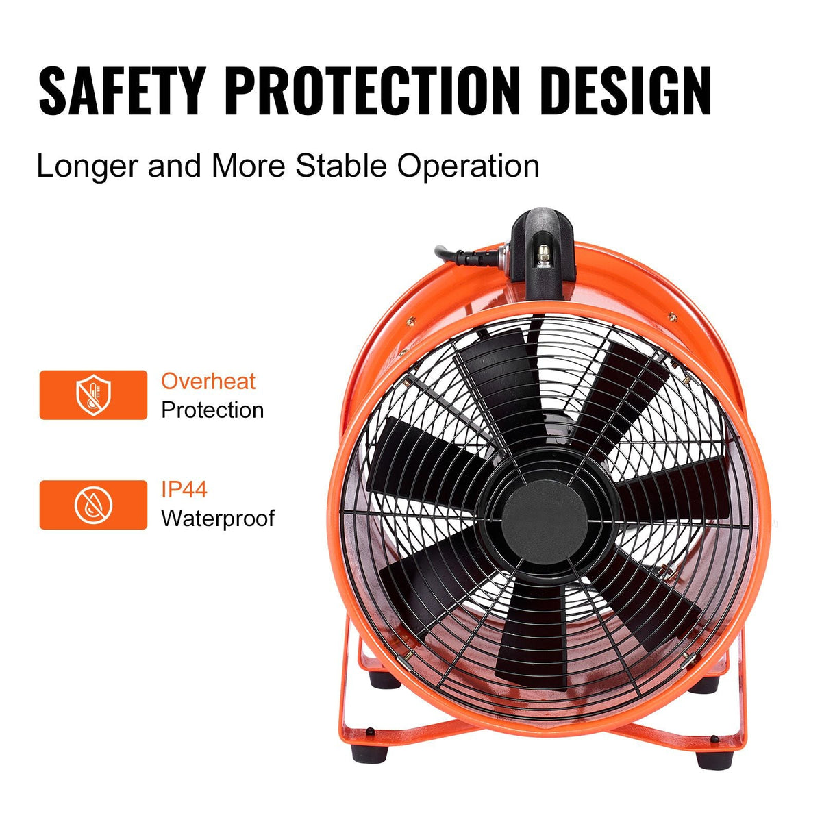 Portable Ventilator, 12 inch Heavy Duty Cylinder Fan with 16.4ft Duct Hose, 560W Strong Shop Exhaust Blower 2894CFM, Industrial Utility Blower for Sucking Dust, Smoke, Smoke Home/Workplace