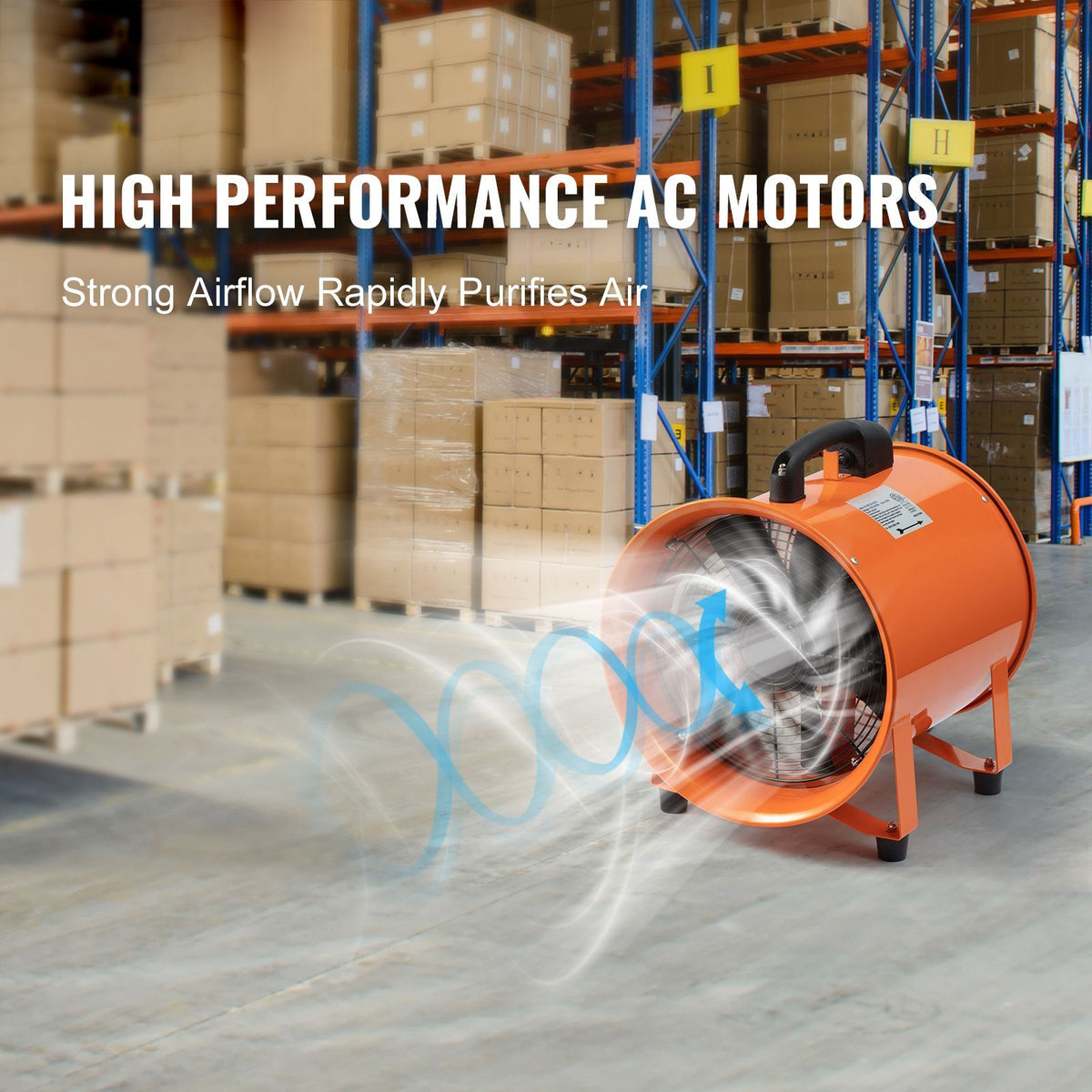 Portable Ventilator, 16 inch Heavy Duty Cylinder Fan with 33ft Duct Hose, 1350W Strong Shop Exhaust Blower 5175CFM, Industrial Utility Blower for Sucking Dust, Smoke, Smoke Home/Workplace