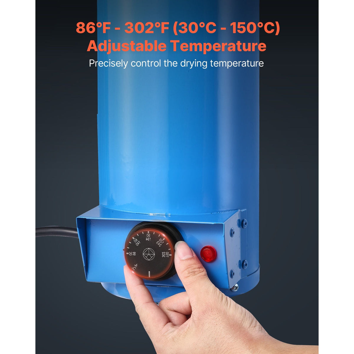 Portable Welding Rod Oven, 10LBS Capacity Electrodes Drying Oven 230W 120V, 86 to 302Fahrenheit Adjustable Welding Rods Dryer for 18-inch Stick Electrodes - with Easy-to-Carry Side Handle
