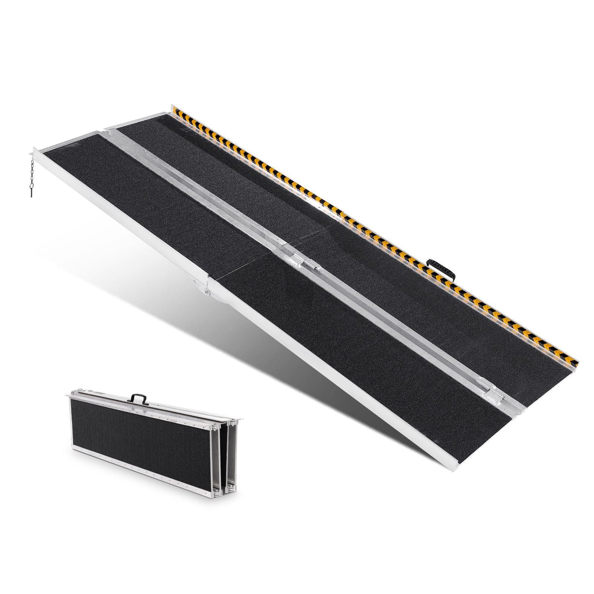 Portable Wheelchair Ramp, 7 ft 800 lbs Capacity, Non-Slip Aluminum Folding Threshold Ramp, Foldable Mobility Scooter Ramp Wheel Chair Ramp, Handicap Ramp for Home Steps, Stairs, Doorways, Curbs