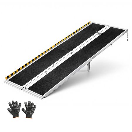 Portable Wheelchair Ramp, 8FT, Non-Slip Aluminum Folding Handicap Ramp for Wheelchair, 800 lbs Capacity, Door Threshold Ramps for Home Steps, Stairs, Entry, Threshold, Doorways, Scooter, Curbs