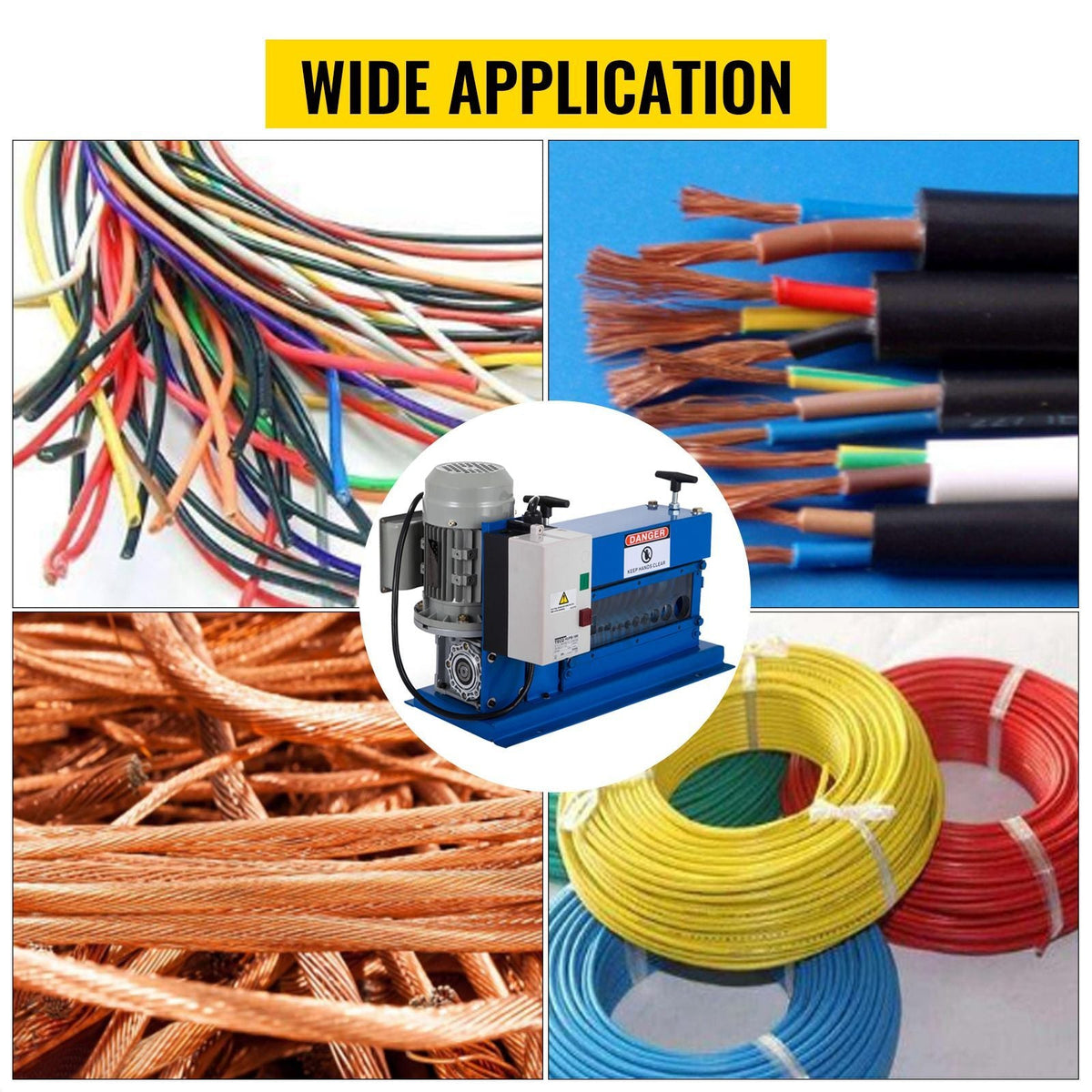 Portable Wire Stripper, 18 AWG to 1" OD, 11 Channels, 10 Blades, Electric Machine for Efficient Copper Recycling, Speeds Up to 75ft/min