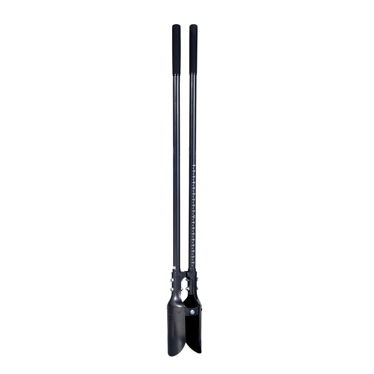 Post Hole Digger, Heavy Duty Post Hole Digger with Carbon Steel Handle, Manual Hole Digger with Scale Markings and Metal Blade, Post Hole Digger Tool for Digging Gardening Outdoors, 57.5-Inch