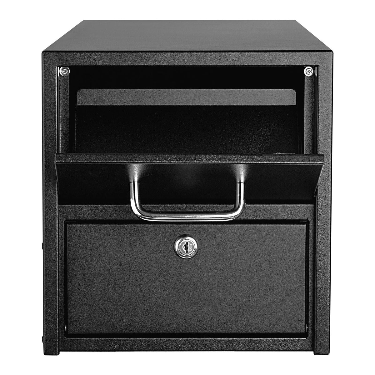 Post Mount Mailbox, Anti-Pry & Anti-Theft Mailboxes for Outside, Heavy Duty Lockable Mail Box with Magnetic Door, Weather-Resistant Metal Post Box for House Outside 21.06 x 10.63 x 11.22 in