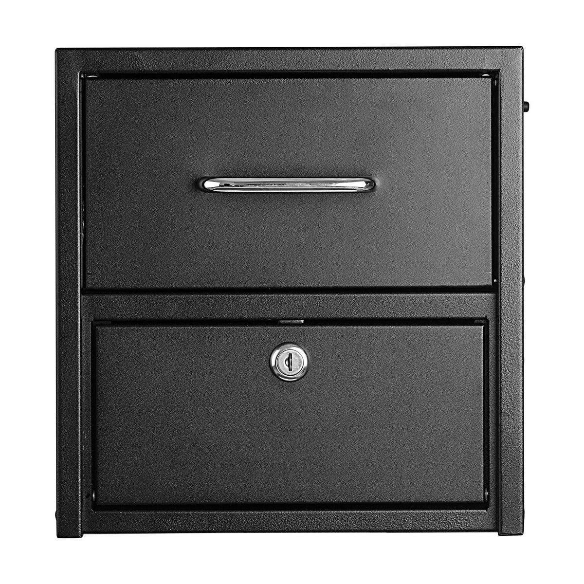 Post Mount Mailbox, Anti-Pry & Anti-Theft Mailboxes for Outside, Heavy Duty Lockable Mail Box with Magnetic Door, Weather-Resistant Metal Post Box for House Outside 21.06 x 10.63 x 11.22 in