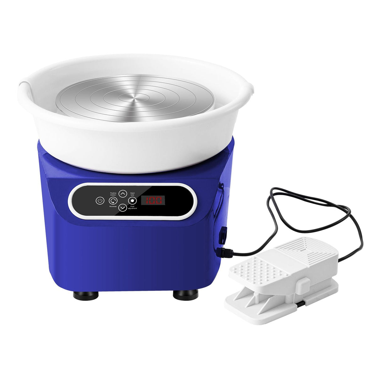 Pottery Wheel, 10 inch Pottery Forming Machine, 350W Electric Wheel for Pottery with Foot Pedal and LCD Touch Screen, Direct Drive Ceramic Wheel with Shaping Tools for DIY Art Craft, Blue
