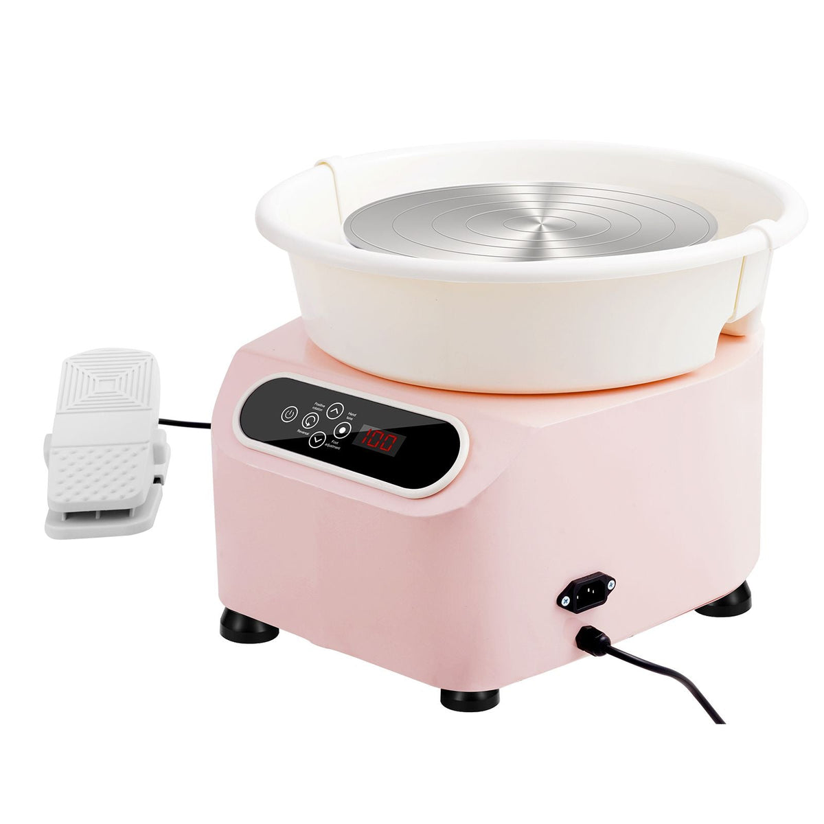Pottery Wheel, 11 inch Pottery Forming Machine, 350W Electric Wheel for Pottery with Foot Pedal and LCD Touch Screen, Direct Drive Ceramic Wheel with Shaping Tools for DIY Art Craft, Pink