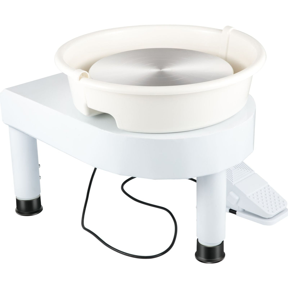 Pottery Wheel, 11in Ceramic Wheel Forming Machine, 0-300RPM Speed Manual Adjustable 0-7.8in Lift Leg, Foot Pedal Detachable Basin, Sculpting Tool Accessory Kit for Work Art Craft DIY