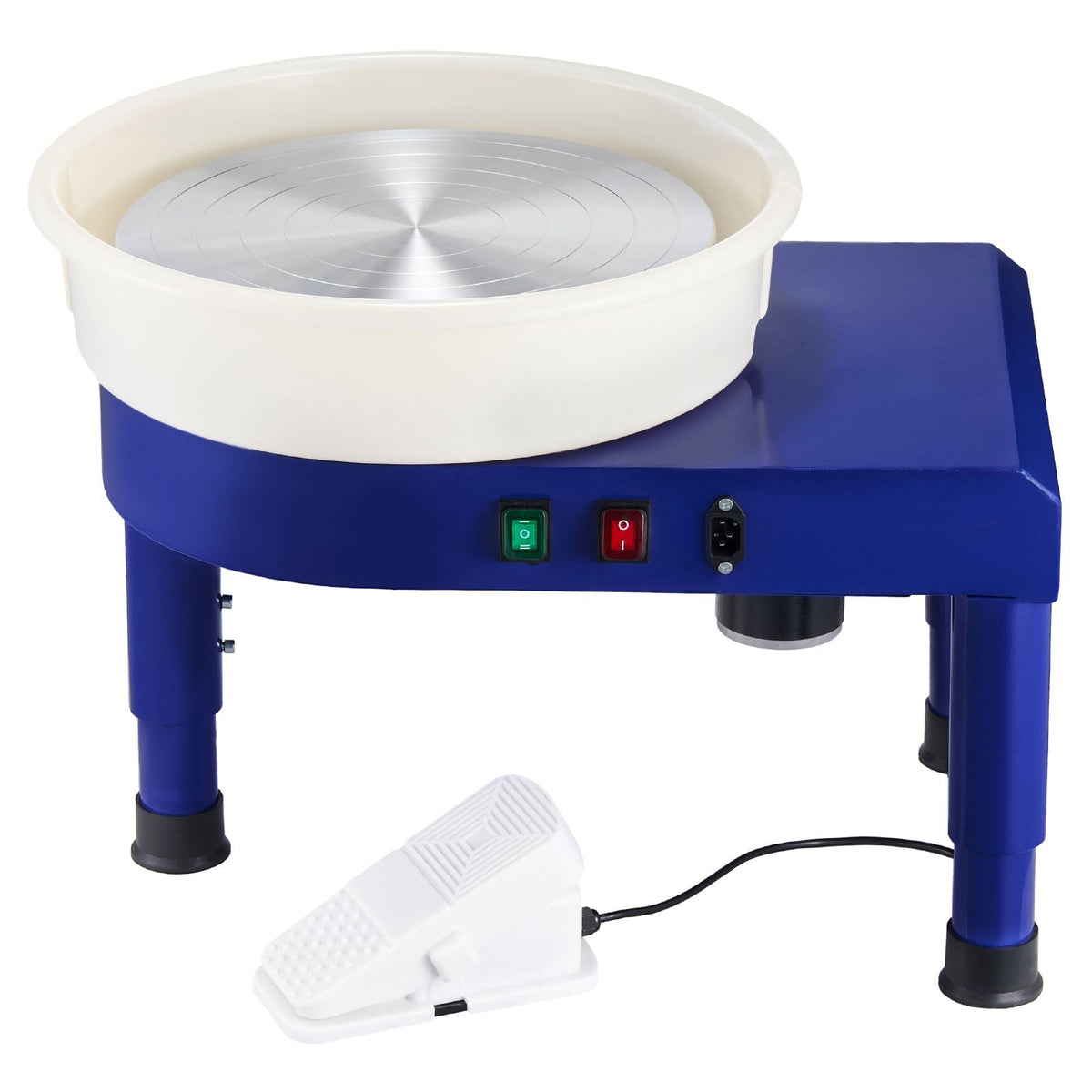 Pottery Wheel, 14 in Ceramic Wheel Forming Machine, 60-300 RPM Adjustable Speed with Foot Pedal Control, Detachable Basin, Adjustable Lift Leg, Complete Accessories for Home Pottery, DIY, Blue