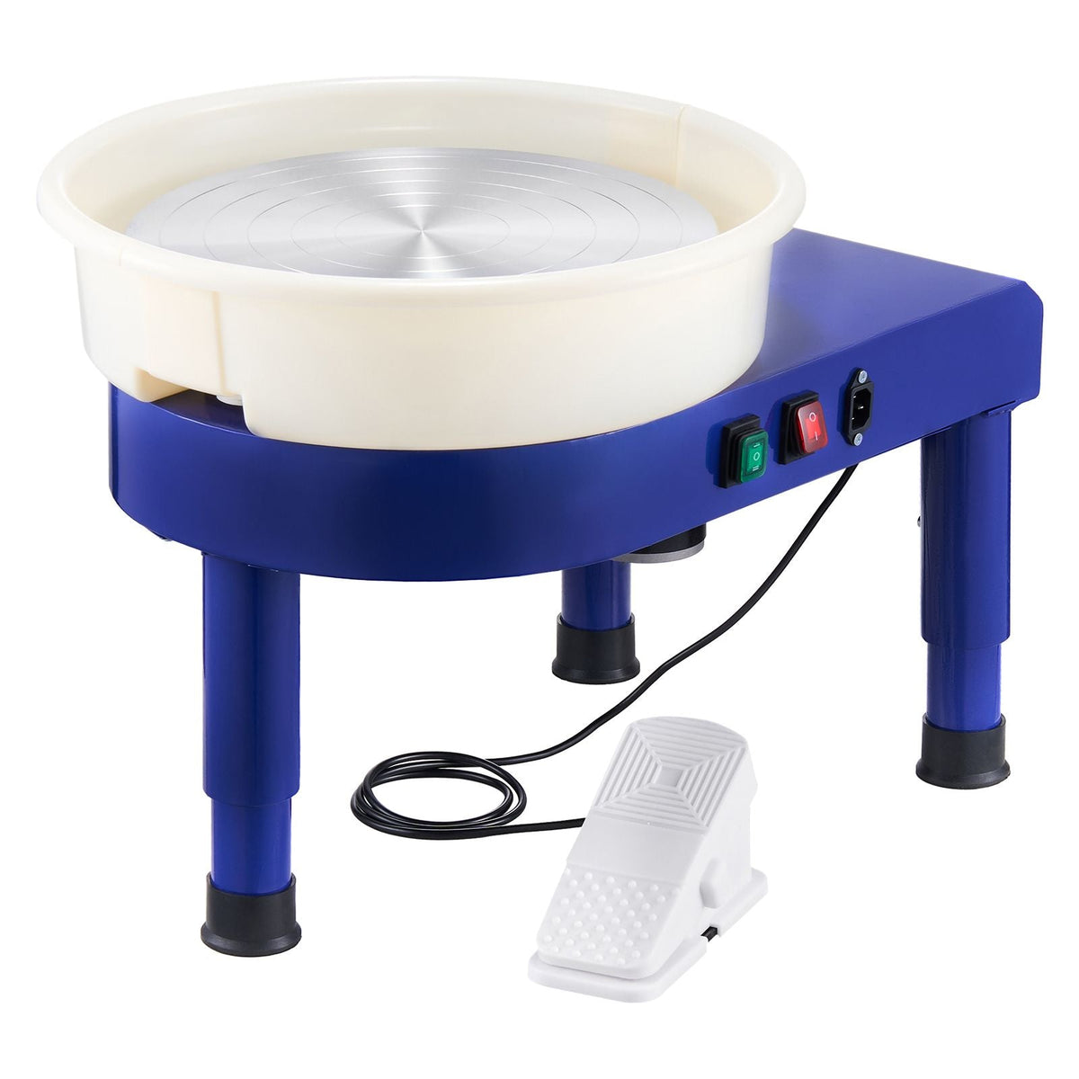 Pottery Wheel, 14 in Ceramic Wheel Forming Machine, 60-300 RPM Speed Adjustable Foot Pedal, Adjustable Lift Leg, Detachable Basin, Complete Tool Accessory Kit for Work Art Craft DIY, Blue