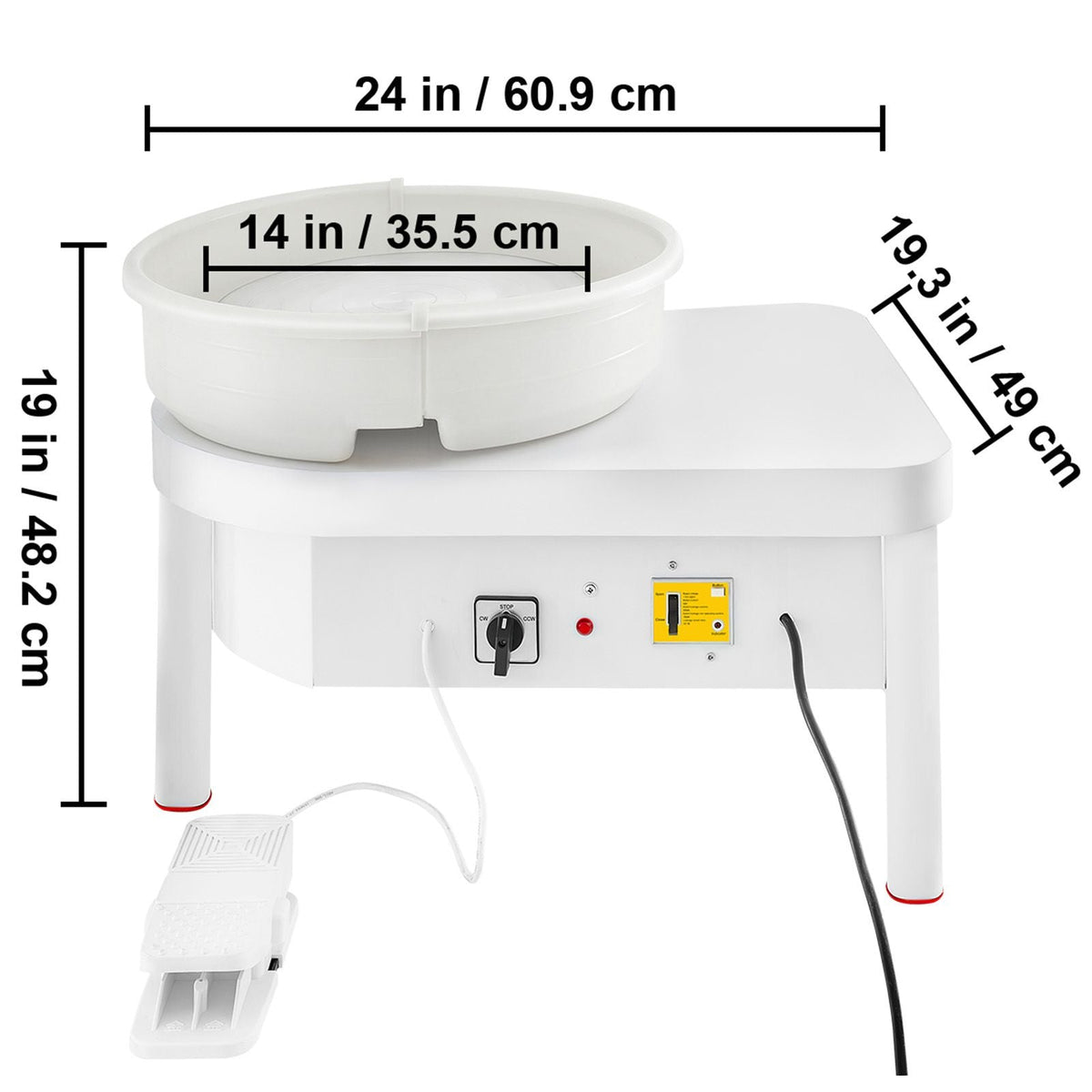 Pottery Wheel 36cm Pottery Forming Machine with Foot Pedal Pottery Wheel for Adults 450W Electric Pottery Wheel for DIY Clay Art Craft