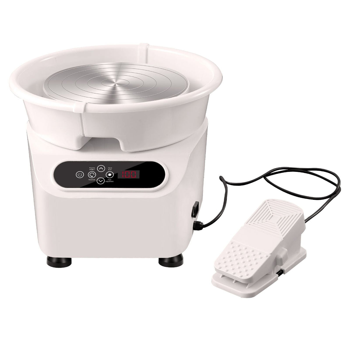 Pottery Wheel, Direct Drive Ceramic Wheel with Shaping Tools for DIY Art Craft, 10 inch Pottery Forming Machine, 350W Electric Wheel for Pottery with Foot Pedal and LCD Touch Screen, White