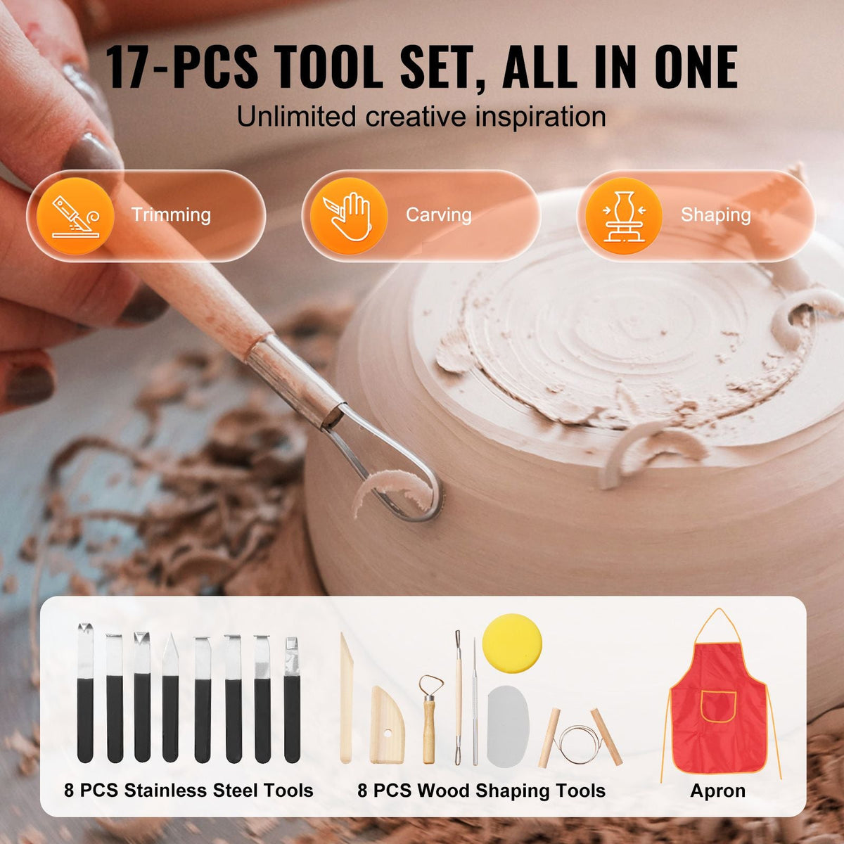 Pottery Wheel, Direct Drive Ceramic Wheel with Shaping Tools for DIY Art Craft, 11 inch Pottery Forming Machine, 450W Electric Wheel for Pottery with Foot Pedal and LCD Touch Screen, White