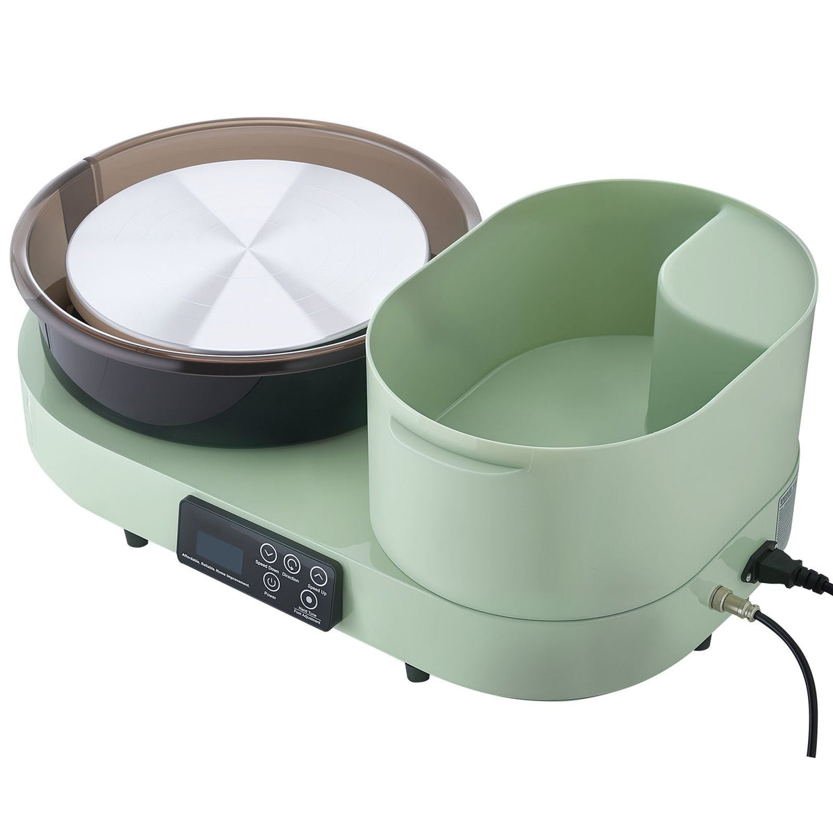 Pottery Wheel for Adults, 11" Aluminum Turntable, 450W Electric Table Top Pottery Wheel with Foot Pedal, 30-300 RPM Adjustable Speed, Aluminum Body, for Beginners, DIY Clay Art Craft, Green