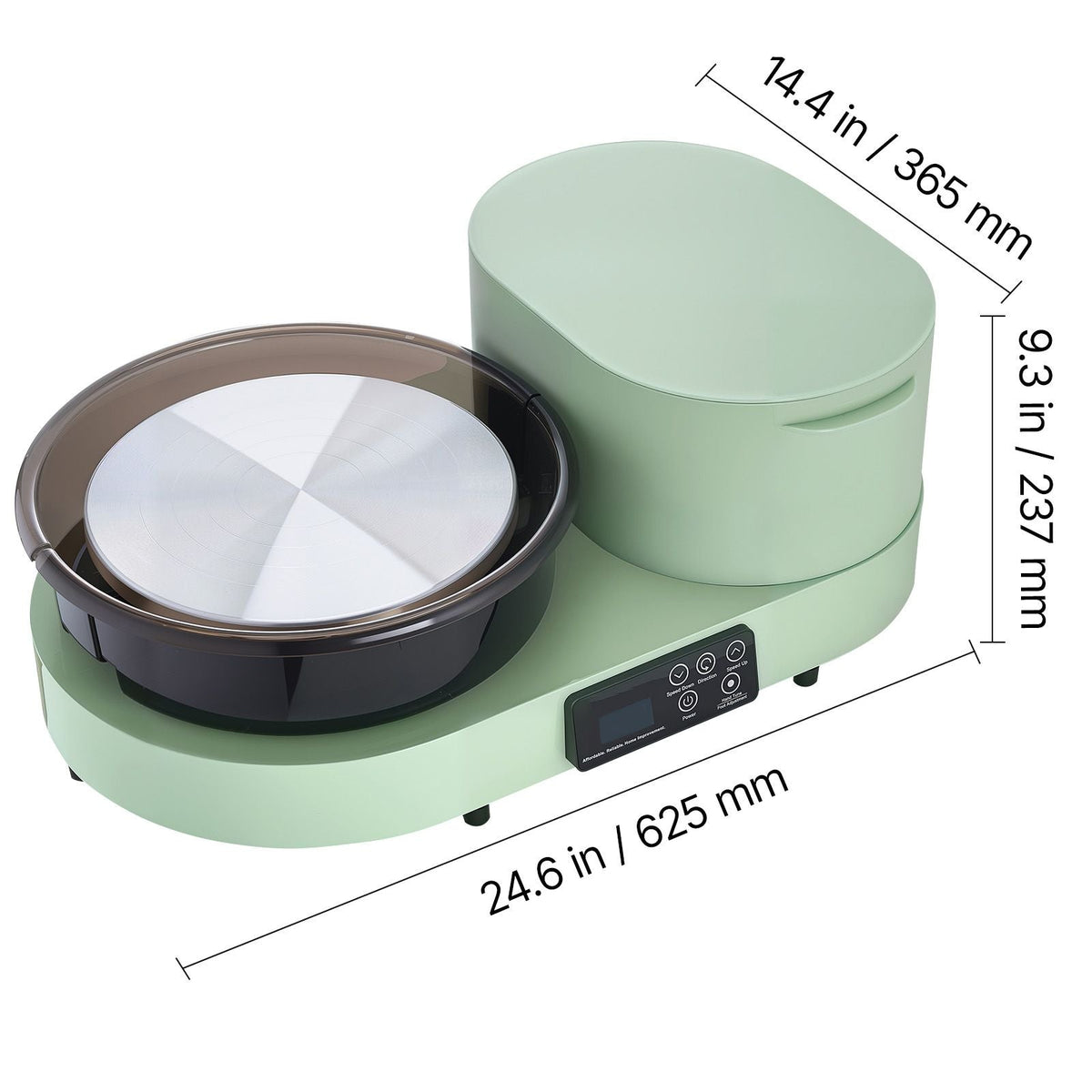 Pottery Wheel for Adults, 11" Aluminum Turntable, 450W Electric Table Top Pottery Wheel with Foot Pedal, 30-300 RPM Adjustable Speed, Aluminum Body, for Beginners, DIY Clay Art Craft, Green