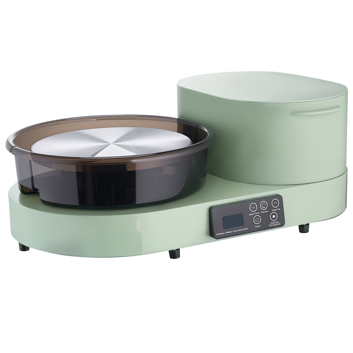 Pottery Wheel for Adults, 11" Aluminum Turntable, 450W Electric Table Top Pottery Wheel with Foot Pedal, 30-300 RPM Adjustable Speed, Aluminum Body, for Beginners, DIY Clay Art Craft, Green