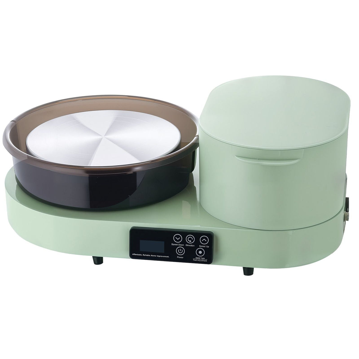 Pottery Wheel for Adults, 11" Aluminum Turntable, 450W Electric Table Top Pottery Wheel with Foot Pedal, 30-300 RPM Adjustable Speed, Aluminum Body, for Beginners, DIY Clay Art Craft, Green