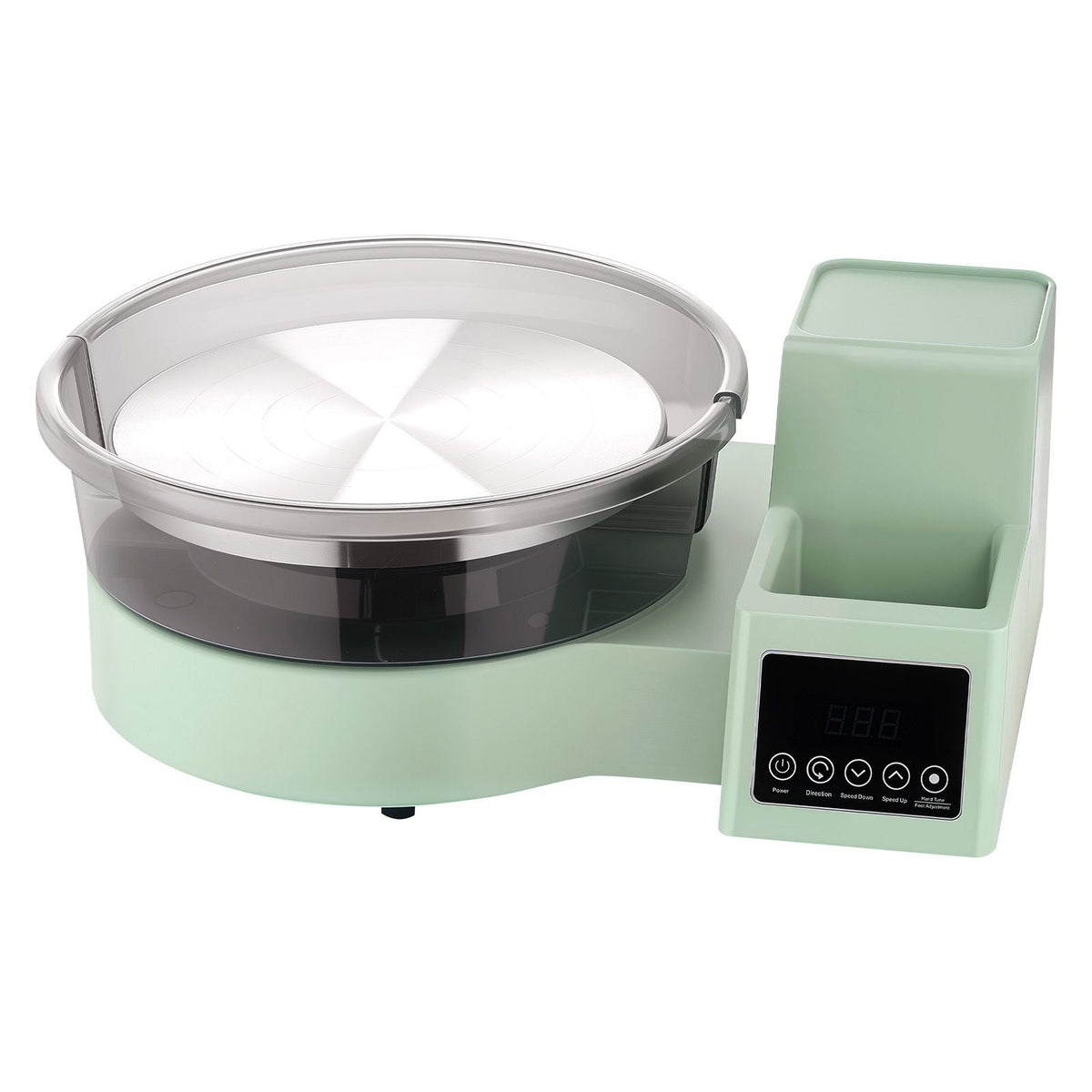 Pottery Wheel for Adults, 11" Aluminum Turntable, 450W Electric Table Top Pottery Wheel with Foot Pedal, 30-300 RPM Adjustable Speed, Detachable Basin, for Beginners, DIY Clay Art Craft, Green