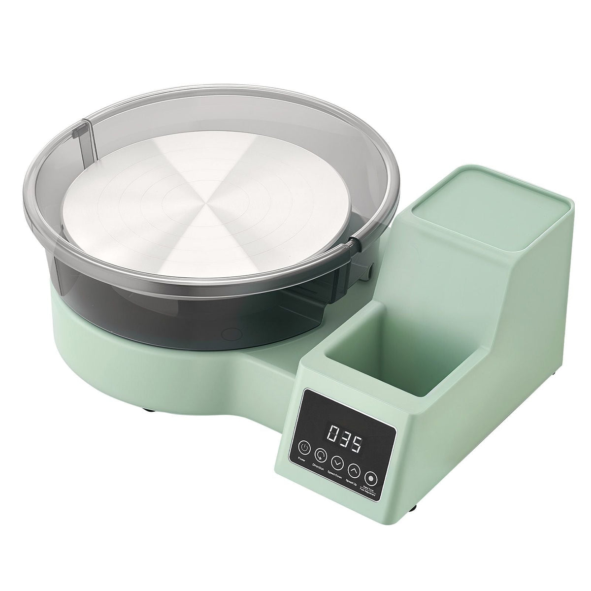 Pottery Wheel for Adults, 11" Aluminum Turntable, 450W Electric Table Top Pottery Wheel with Foot Pedal, 30-300 RPM Adjustable Speed, Detachable Basin, for Beginners, DIY Clay Art Craft, Green