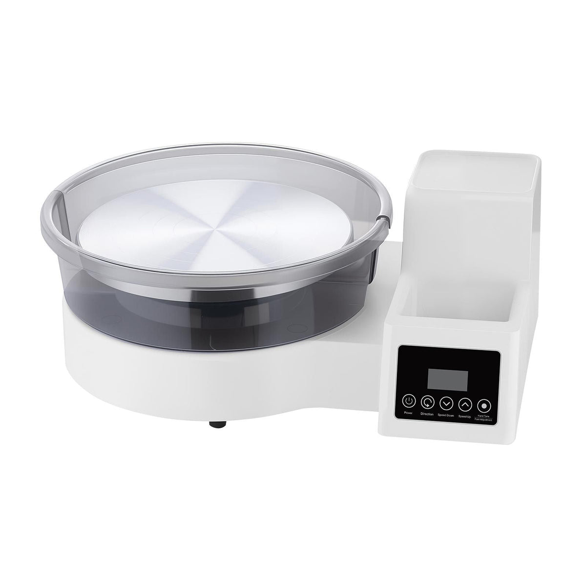 Pottery Wheel for Adults, 11" Aluminum Turntable, 450W Electric Table Top Pottery Wheel with Foot Pedal, 30-300 RPM Adjustable Speed, Detachable Basin, for Beginners, DIY Clay Art Craft, White