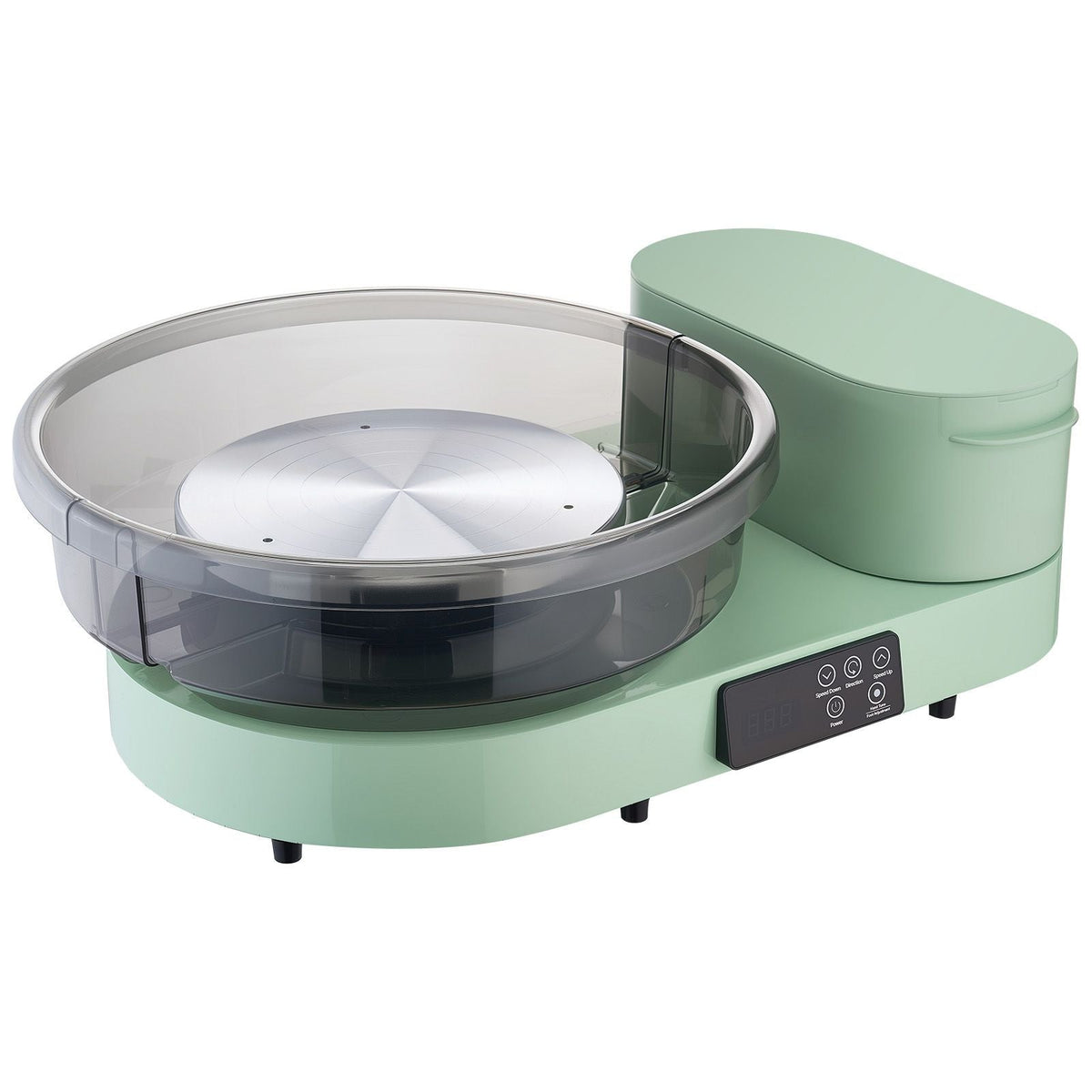 Pottery Wheel for Adults, 14" and 11" Turntables, 450W Electric Table Top Pottery Wheel with Foot Pedal, 30-300 RPM Adjustable Speed, Aluminum Body, for Beginners, DIY Clay Art Craft, Green