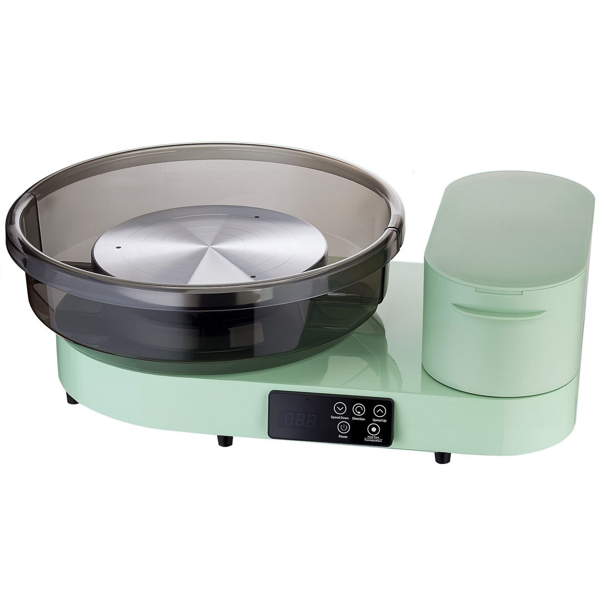 Pottery Wheel for Adults, 14" and 11" Turntables, 450W Electric Table Top Pottery Wheel with Foot Pedal, 30-300 RPM Adjustable Speed, Aluminum Body, for Beginners, DIY Clay Art Craft, Green