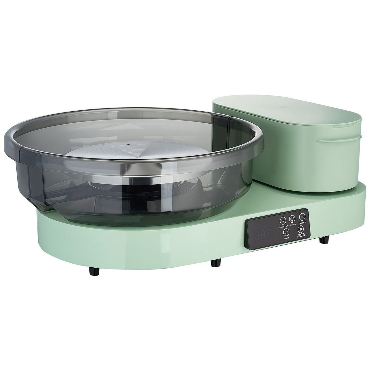 Pottery Wheel for Adults, 14" and 11" Turntables, 450W Electric Table Top Pottery Wheel with Foot Pedal, 30-300 RPM Adjustable Speed, Aluminum Body, for Beginners, DIY Clay Art Craft, Green