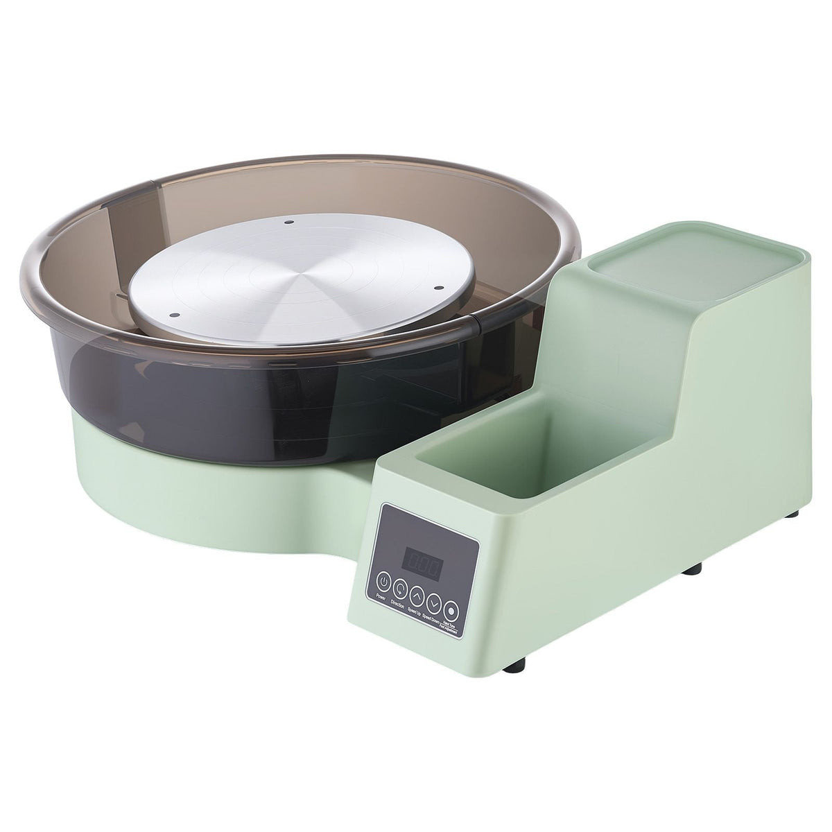 Pottery Wheel for Adults, 14" and 11" Turntables, 450W Electric Table Top Pottery Wheel with Foot Pedal, 30-300 RPM Adjustable Speed, Detachable Basin, for Beginners, DIY Clay Art Craft, Green