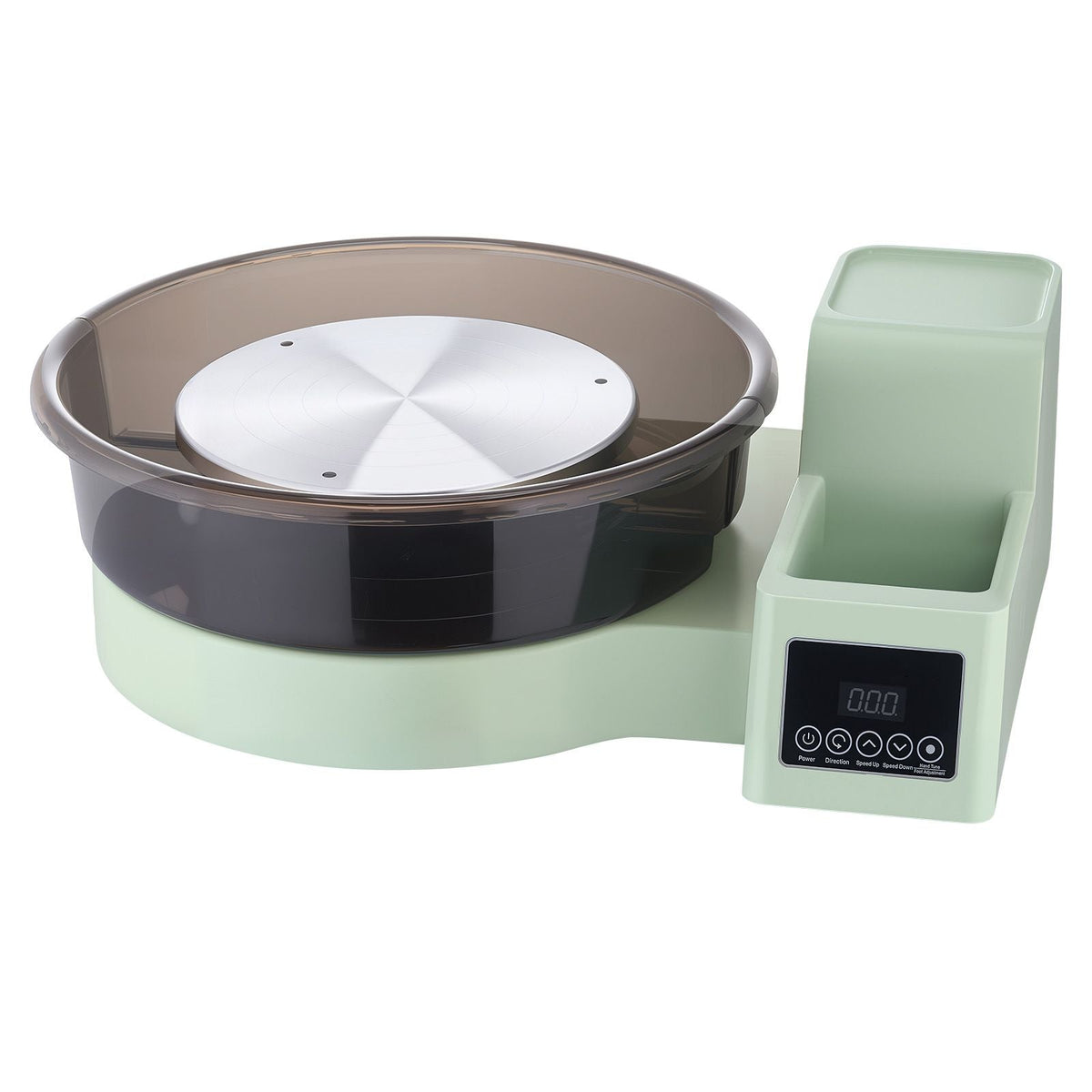 Pottery Wheel for Adults, 14" and 11" Turntables, 450W Electric Table Top Pottery Wheel with Foot Pedal, 30-300 RPM Adjustable Speed, Detachable Basin, for Beginners, DIY Clay Art Craft, Green
