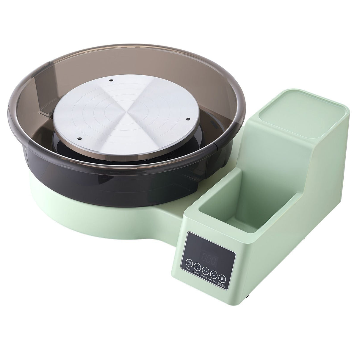 Pottery Wheel for Adults, 14" and 11" Turntables, 450W Electric Table Top Pottery Wheel with Foot Pedal, 30-300 RPM Adjustable Speed, Detachable Basin, for Beginners, DIY Clay Art Craft, Green