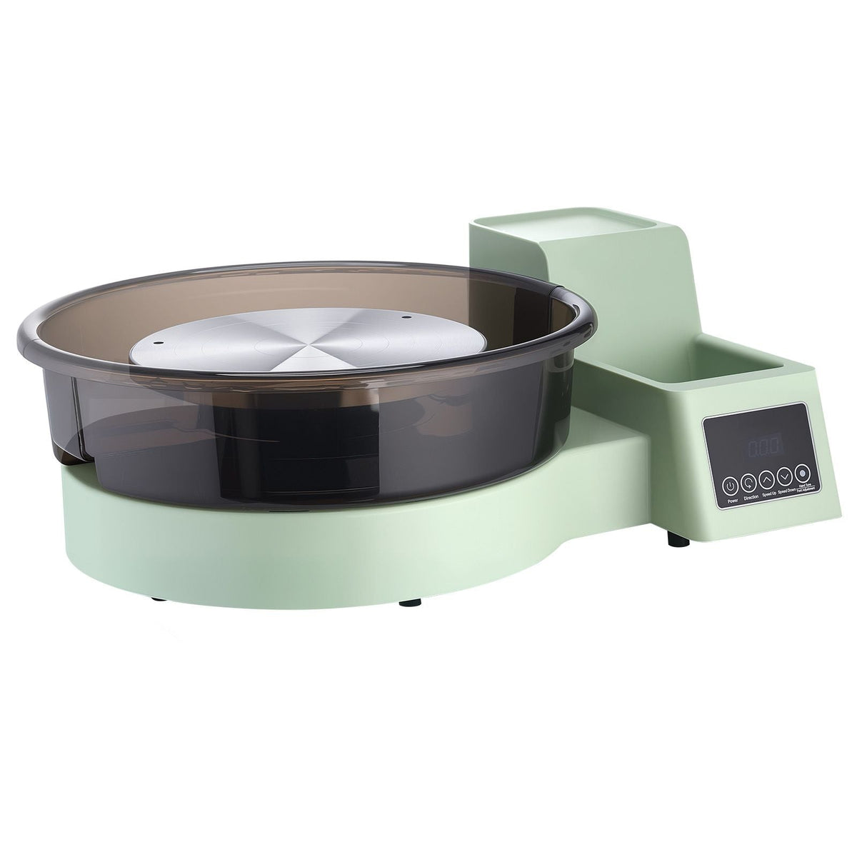 Pottery Wheel for Adults, 14" and 11" Turntables, 450W Electric Table Top Pottery Wheel with Foot Pedal, 30-300 RPM Adjustable Speed, Detachable Basin, for Beginners, DIY Clay Art Craft, Green