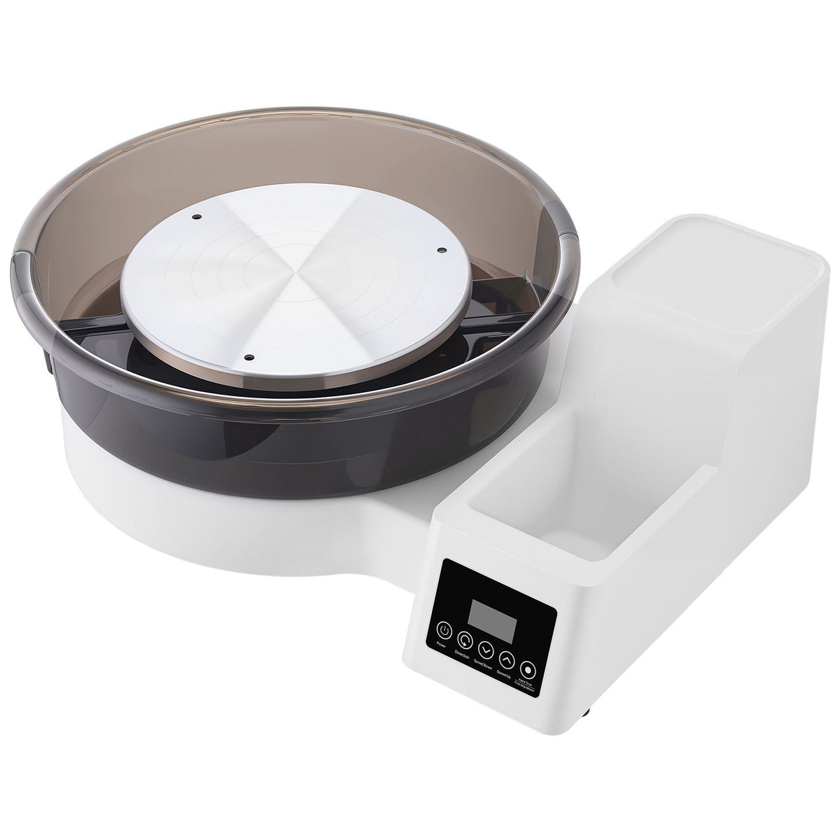 Pottery Wheel for Adults, 14" and 11" Turntables, 450W Electric Table Top Pottery Wheel with Foot Pedal, 30-300 RPM Adjustable Speed, Detachable Basin, for Beginners, DIY Clay Art Craft, White