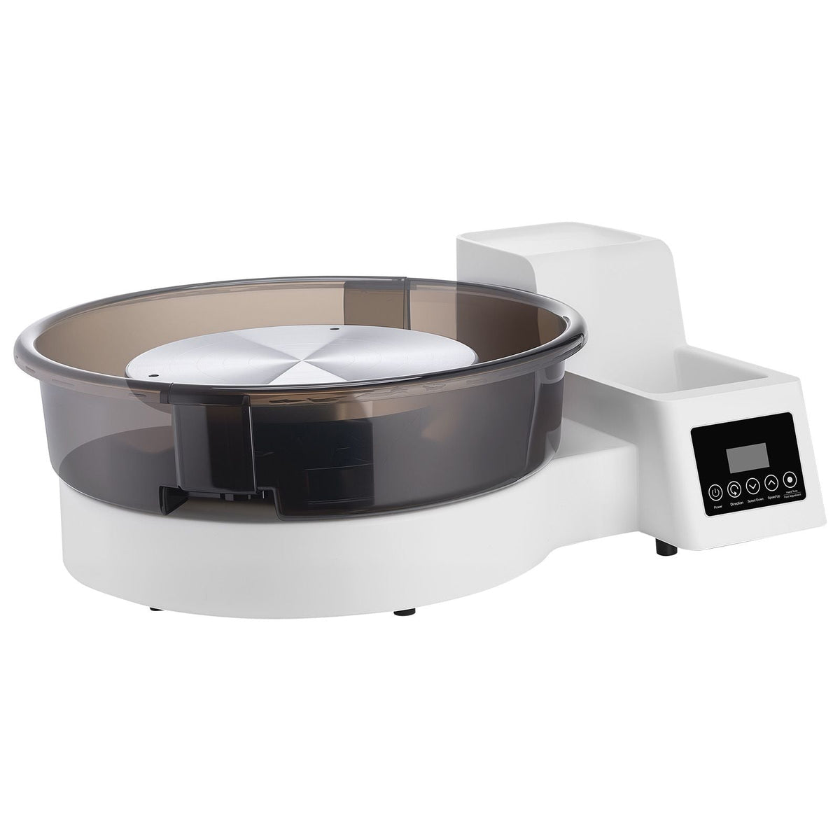 Pottery Wheel for Adults, 14" and 11" Turntables, 450W Electric Table Top Pottery Wheel with Foot Pedal, 30-300 RPM Adjustable Speed, Detachable Basin, for Beginners, DIY Clay Art Craft, White