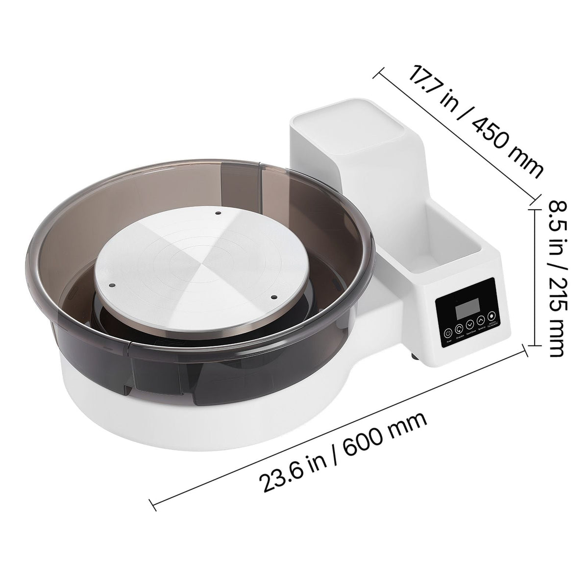 Pottery Wheel for Adults, 14" and 11" Turntables, 450W Electric Table Top Pottery Wheel with Foot Pedal, 30-300 RPM Adjustable Speed, Detachable Basin, for Beginners, DIY Clay Art Craft, White