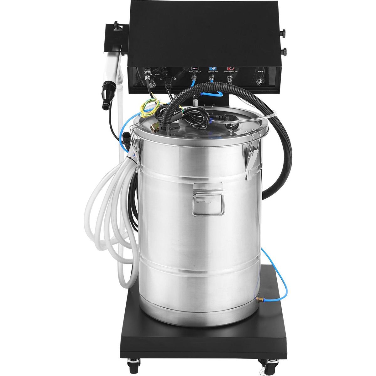 Powder Coating System, 40 W 100KV Electrostatic Output Powder Coating Kit with 50L Powder Hopper, 450g Per Minute Powder Coating Machine with Spray Gun and Trolley Base, for Indoor and Outdoor