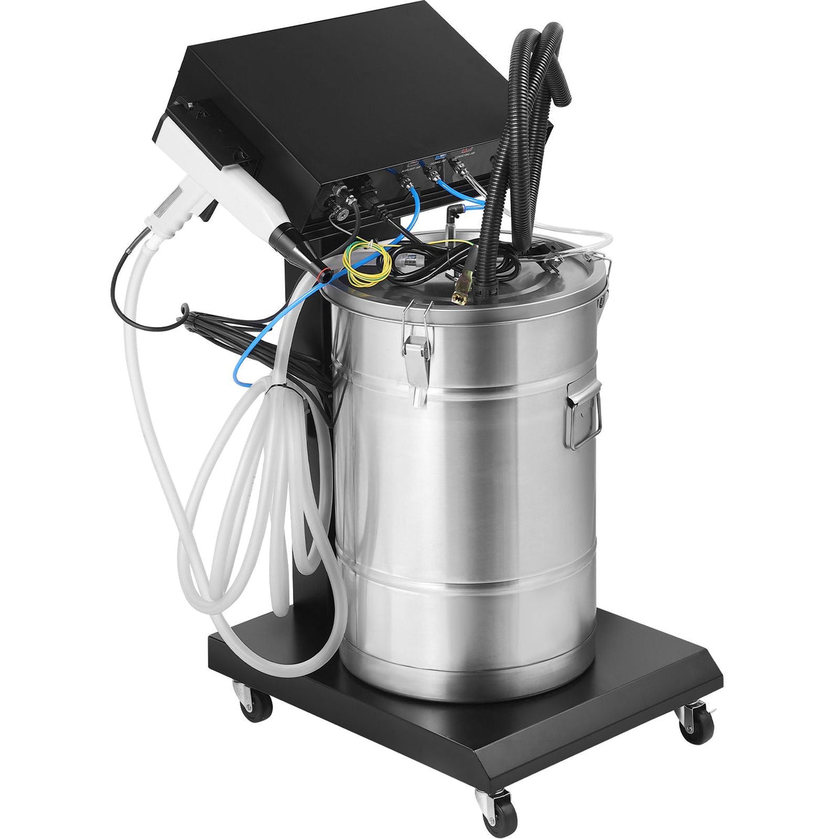 Powder Coating System, 40 W 100KV Electrostatic Output Powder Coating Kit with 50L Powder Hopper, 450g Per Minute Powder Coating Machine with Spray Gun and Trolley Base, for Indoor and Outdoor