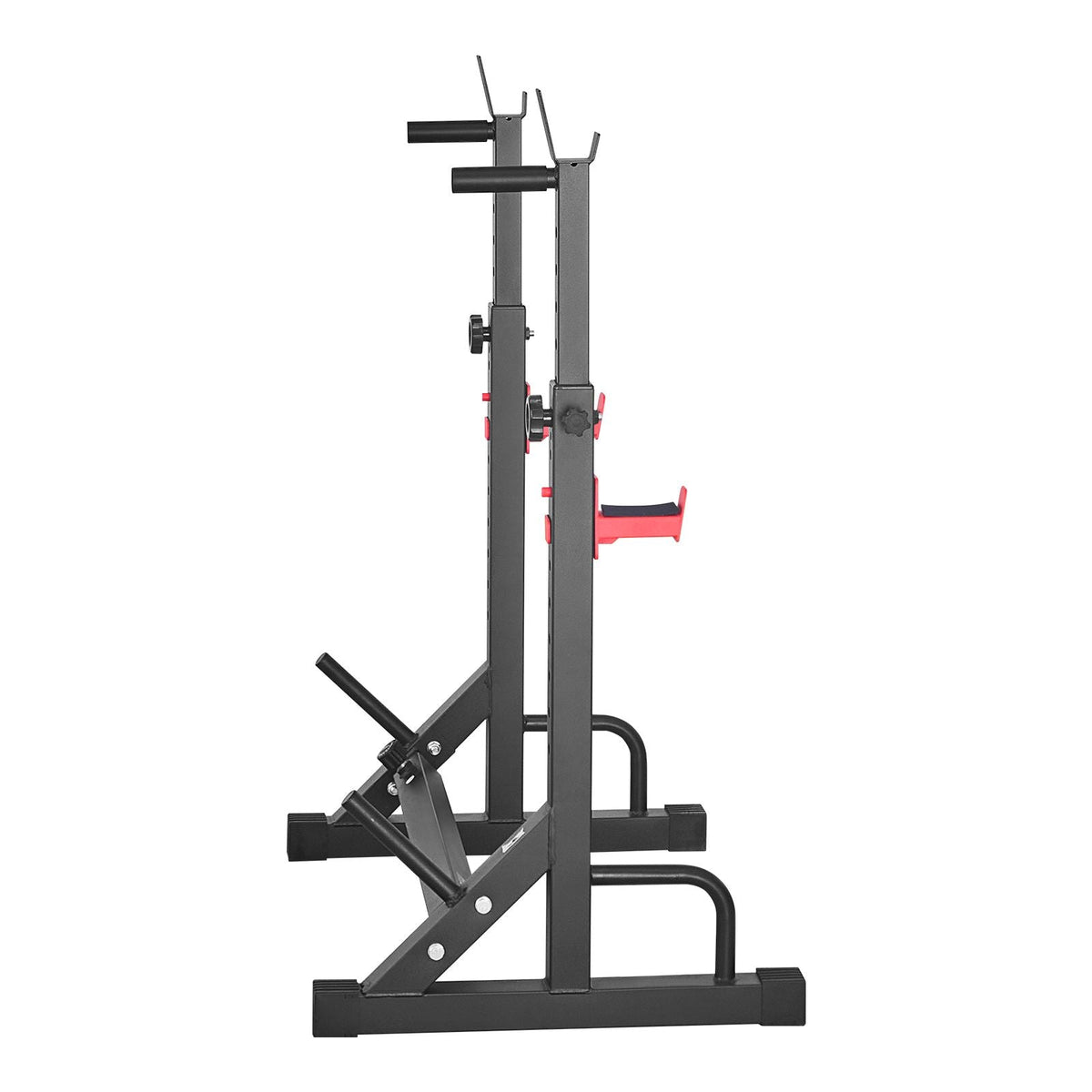 Power Cage Squat Rack, Home Gym Power Rack with Adjustable Height & Width, 550LBS Strength Training Workout Equipment with Barbell Storage Racks & J-Hooks for Bench Press, Squat, Weight Lifting