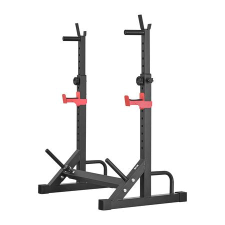 Power Cage Squat Rack, Home Gym Power Rack with Adjustable Height & Width, 550LBS Strength Training Workout Equipment with Barbell Storage Racks & J-Hooks for Bench Press, Squat, Weight Lifting