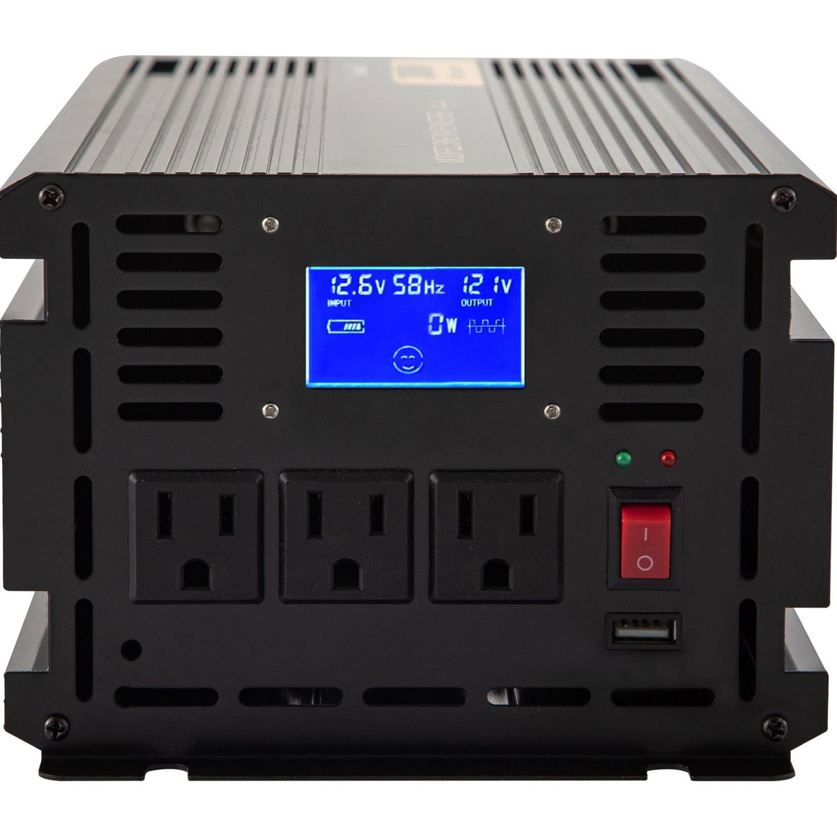 Power Inverter, 2000W Modified Sine Wave Inverter, DC 12V to AC 120V Car Converter, with LCD Display, Remote Controller, LED Indicator, AC Outlets Inverter for Truck RV Car Boat Travel Camping