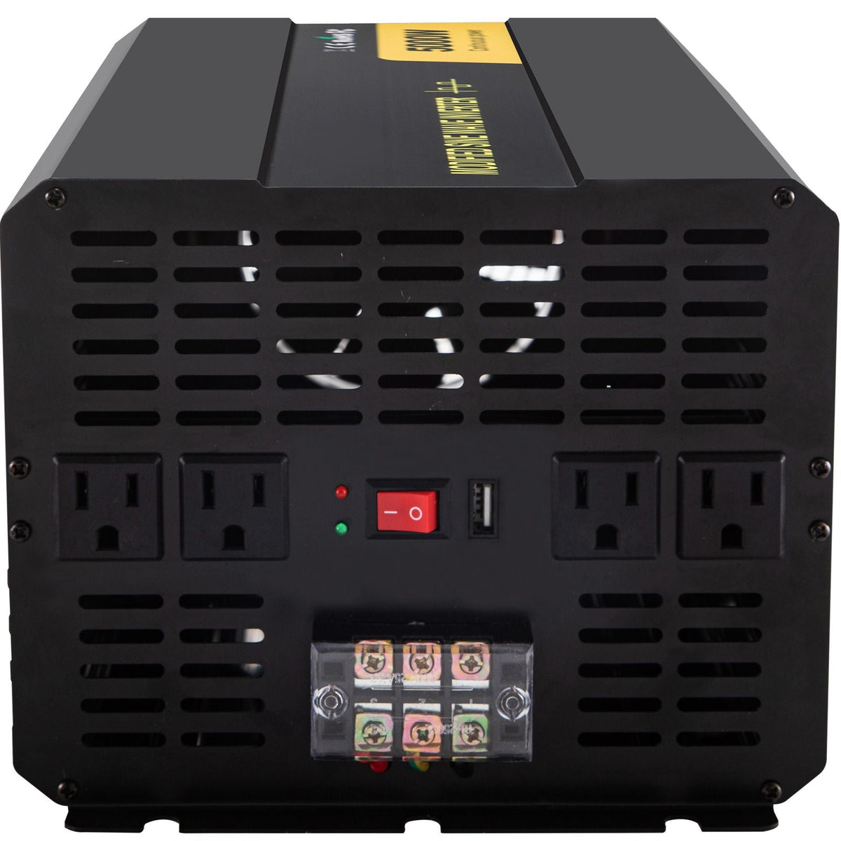 Power Inverter, 5000W Modified Sine Wave Inverter, DC 12V to AC 120V Car Converter, with LCD Remote Controller, LED Indicator, AC Outlets Inverter for Truck RV Car Boat Travel Camping Emergency