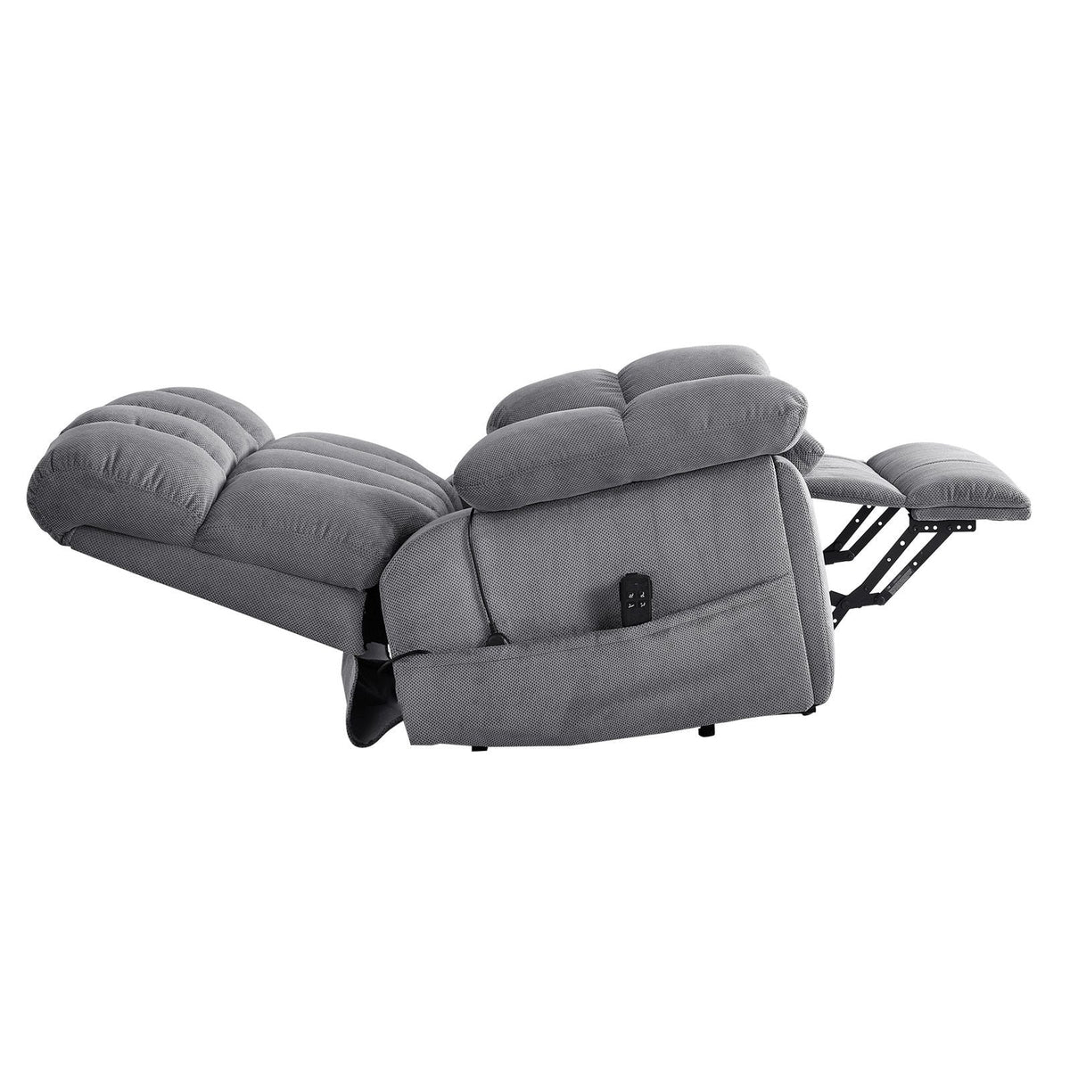 Power Lift Recliner Chair, Dual Motor, Oversized Electric Lift Chair with Heat and Massage for Elderly, Infinite Position Adjustment, Chenille Fabric, with Side Pockets, Cup Holders, Light Gray