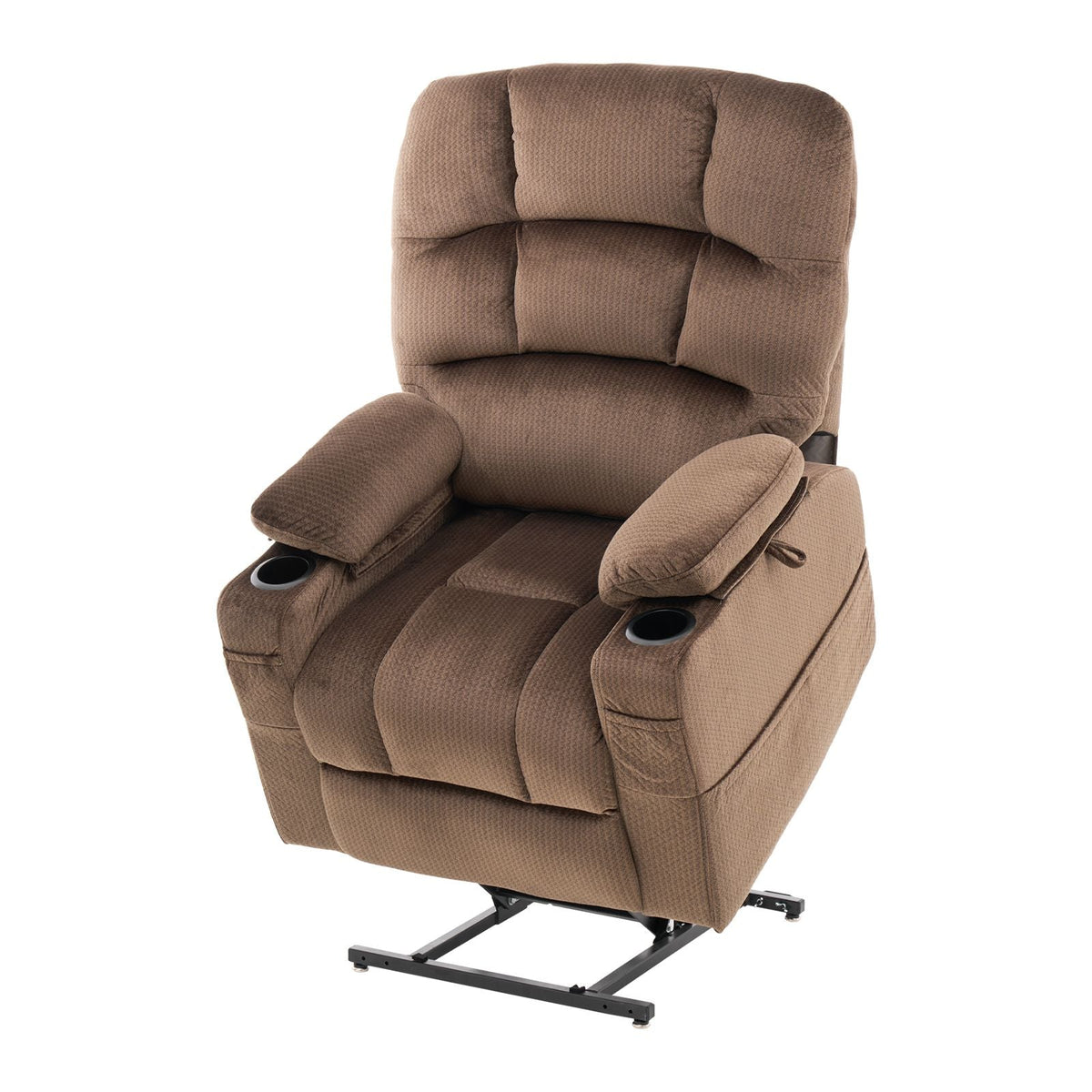 Power Lift Recliner Chair, Lift Chair with Heat and Massage for Elderly, Dual Motor Recliner Chair with 2 Cup holders and USB Port, Infinite Position Adjustment Electric Recliner (Large, Brown)