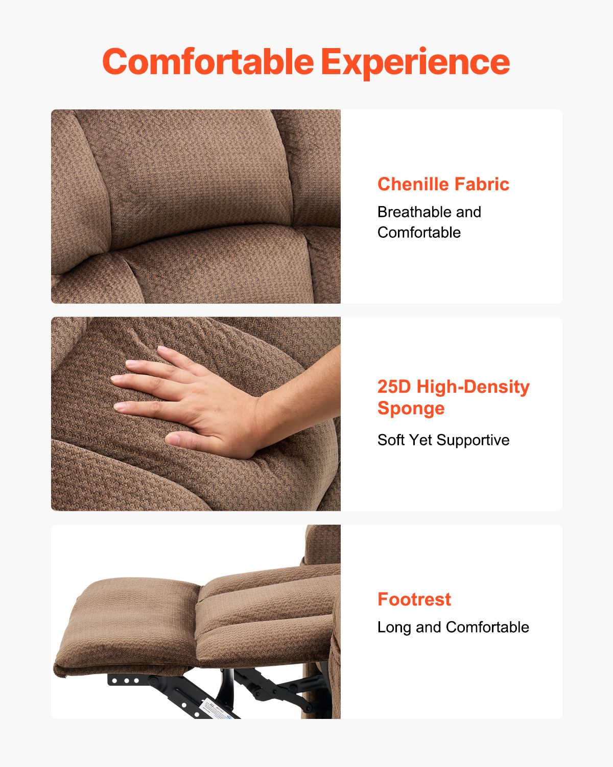 Power Lift Recliner Chair, Lift Chair with Heat and Massage for Elderly, Dual Motor Recliner Chair with 2 Cup holders and USB Port, Infinite Position Adjustment Electric Recliner (Large, Brown)