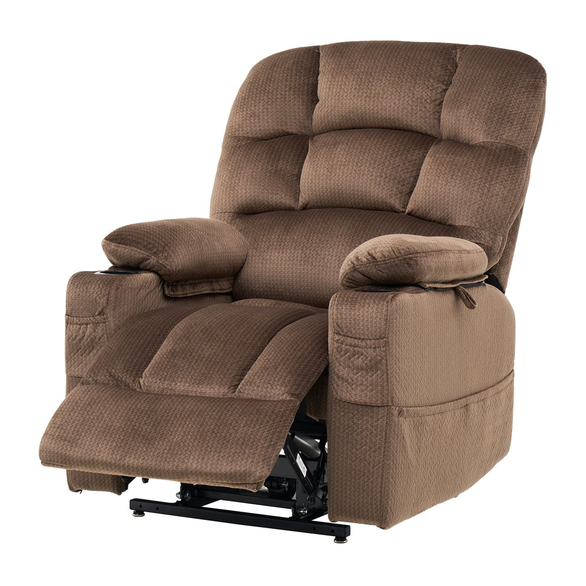 Power Lift Recliner Chair, Lift Chair with Heat and Massage for Elderly, Dual Motor Recliner Chair with 2 Cup holders and USB Port, Infinite Position Adjustment Electric Recliner (Large, Brown)
