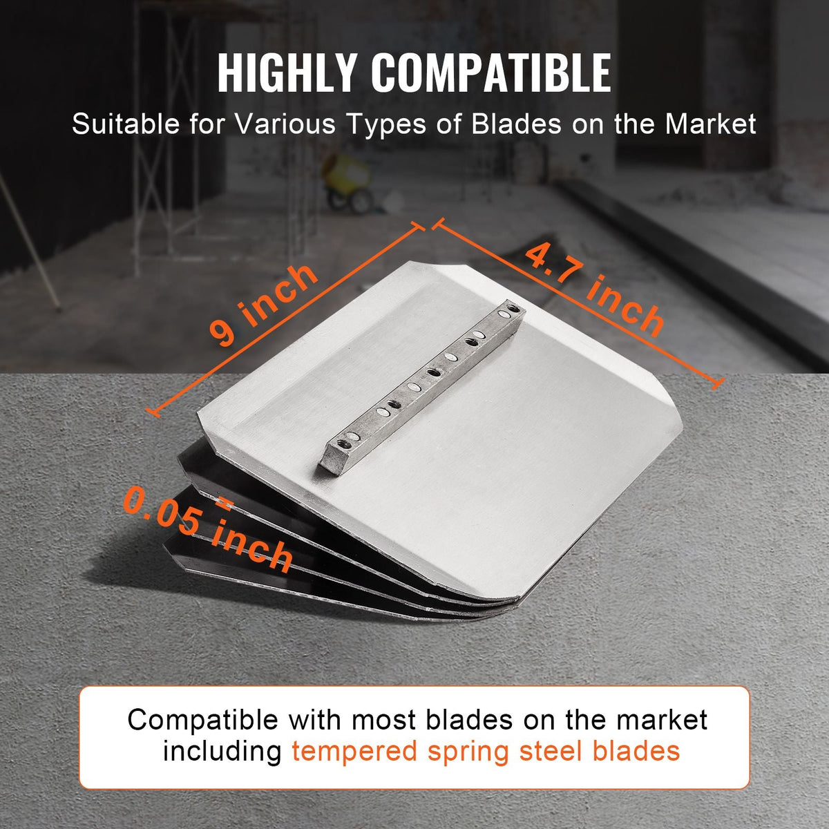 Power Trowel, 38' Walk-Behind Cement Trowel with Float Pan, 6HP Gas-Powered Smooth Concrete Surface Finisher, Heavy Duty Commercial Screed Concrete Cement with Finishing Blade, Orange