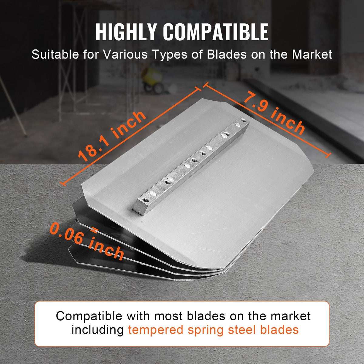 Power Trowel, 46' Walk-Behind Cement Trowel with Float Pan, 14HP Gas-Powered Smooth Concrete Surface Finisher, Heavy Duty Commercial Screed Concrete Cement with Finishing Blade, Orange