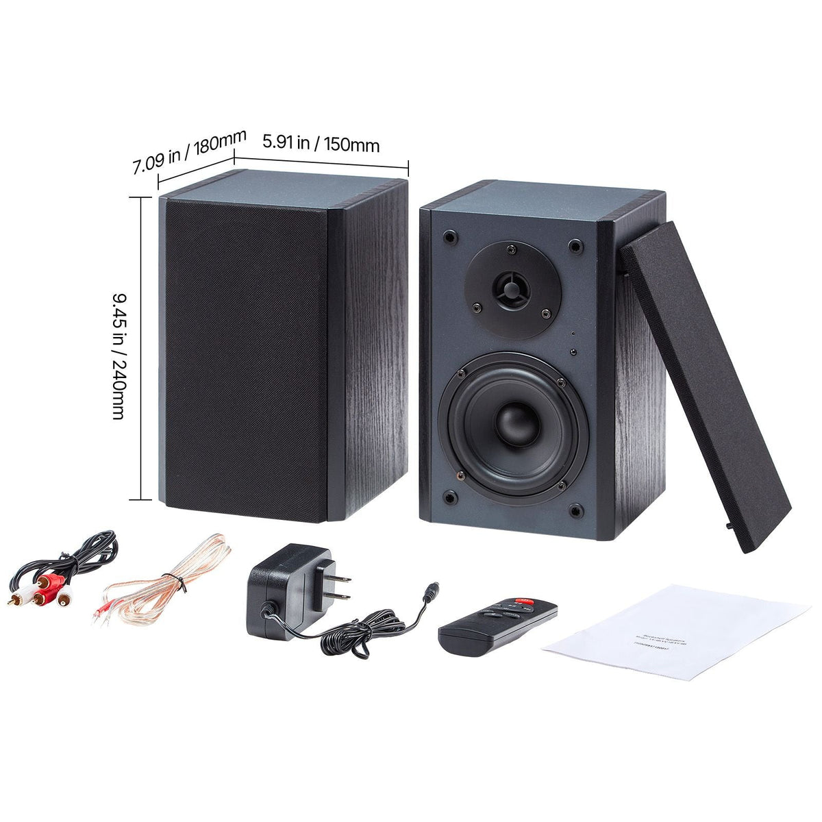 Powered Bookshelf Speakers, 20W x 2, Active Studio Monitor Speaker with 4 Inch Woofer, Adjustable Volume and Audio with Bluetooth Optical Connection, Wooden Enclosure, for Record Player PC TV