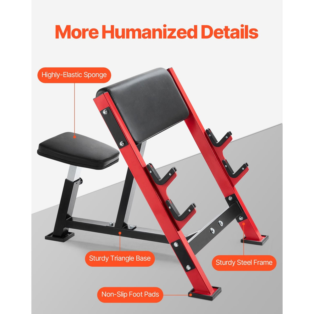 Preacher Curl Bench, Strength Training Benches, Max load 660 LBS Home Gym Fitness Equipment, Seated Arm Isolated Barbell Dumbbell Bicep Station, Adjustable Weight Bench with Bar Holders